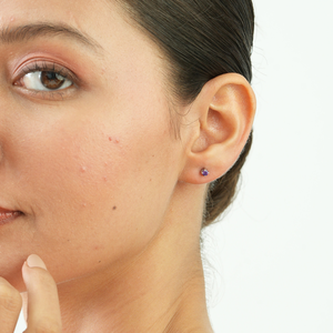 Magnifiques boucles d'oreilles clous artisanales en argent sterling 925 avec améthyste naturelle, pierre de naissance de février, bijoux pour usage quotidien - Product Image 2