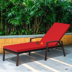 Chaise longue de patio réglable en rotin pour l'extérieur avec dossier pour se prélasser au soleil - Product Image 2