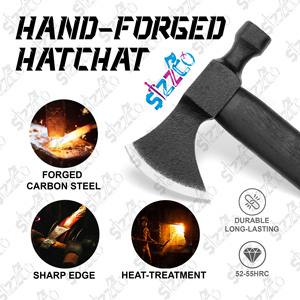 Custom Gift Forged Carbon Steel Viking Style <b>Bearded</b> Axe Rosewood Shaft Pipe Tomahawk LARP Axe, Best Gift Premium Leather Sheath - Product Image 4