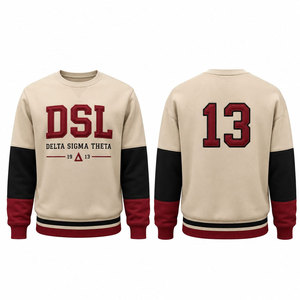 เสื้อสเวตเชิ้ตคอกลม Delta Sigma Theta สีแดงขอบครีม พิมพ์ลายด้านหลัง 13 ตัว แบบยูนิเซ็กส์ สวมใส่สบายๆ สำหรับฤดูใบไม้ร่วง - Product Image 4