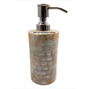 Distributeur de savon liquide haut de gamme, design unique et élégant, avec décorations en nacre perlée, pour le lavage des mains, accessoire de salle de bain. - Product Image 6