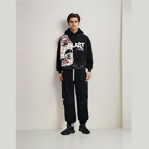 Sudadera con Capucha Gótica Casual con Estampado de Letras y Calaveras, Sudadera de Moda para Hombre, Ropa Masculina Estilo Harajuku - Product Image 5
