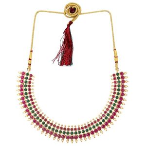 Gold Plated Alloy Necklace Earrings Headpiece <b>Set</b> with Zircon Imitation <b>Pearl</b> Micro Insert Vintage Design Women Wedding <b>Jewelry</b> - Product Image 2