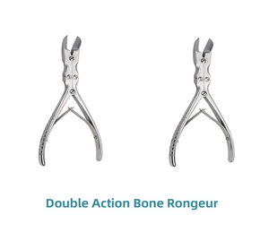 Rongeur de Doble Acción, Cortador de Huesos Quirúrgico Manual, Instrumento Dental de Acero Inoxidable, Juego Dental Plateado para Uso Hospitalario, CE - Product Image 3