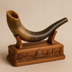 Cuerno de Shofar Natural Hecho a Mano, Instrumento Musical de Cuerno de Carnero para Ceremonias Religiosas, Festivales Judíos, Oración, Adoración y Hogar - Product Image 1