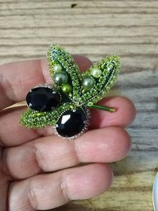 Elegant Handmade Customized Beaded Brooch with Detailed Embroidery and <b>Sparkling</b> Sequins for Anniversary and Wedding - Product Image 1
