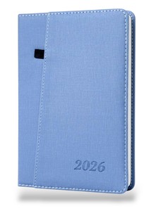 2026 Diary A5 <b>Day</b> to Page Full Year <b>Planner</b> Desk Luxury Stitched Fabric Cover - Product Image 2