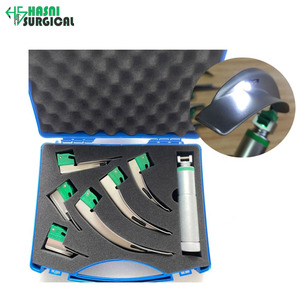 Adult Pediatric Use Disposable Stainless Steel Manual Fiber <b>Optic</b> Laryngoscope ENT Operation Scope Surgical Set - Product Image 6