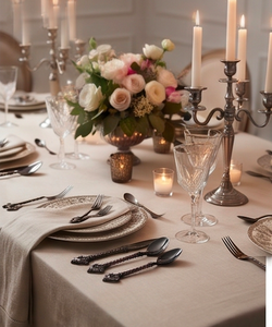 Luxury <b>Black</b> Stainless Steel Flatware <b>Set</b> Elegant <b>Cutlery</b> Stylish Fork Spoon Knife For Dining Kitchen Tabletop Accessories - Product Image 4