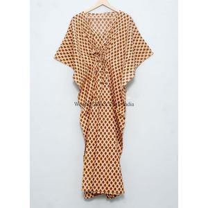 Caftán Indio para Mujer, 100% Algodón Orgánico, Estampado Floral, Ropa de Verano para Otoño y Primavera - Idea de Regalo - Product Image 6