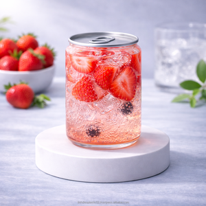 Bouteilles métalliques transparentes en PET de 250 ml TS250-20 avec couvercle EOE 202 pour machine à sceller les canettes de thé, jus et café - Product Image 5