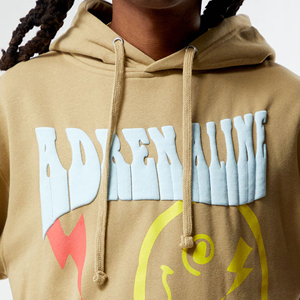 Sweat à capuche unisexe surdimensionné en polaire épaisse de haute qualité pour homme, personnalisable avec logo imprimé en 3D en relief - Product Image 5