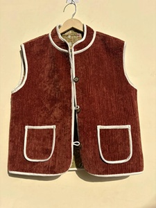 Suzani <b>Velvet</b> Vest Embroidered Turkish Waistcoat Boho Sleeveless <b>Jacket</b> Cropped Winter Unisex Handmade Coat Cotton Breathable - Product Image 1