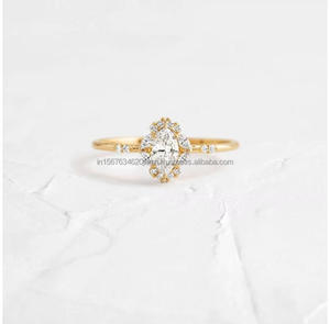 Anillo de compromiso y boda unisex de oro blanco de 14k con diamante marquise cultivado en laboratorio IGI, engaste de púas, estilo vintage, para aniversario - Product Image 2
