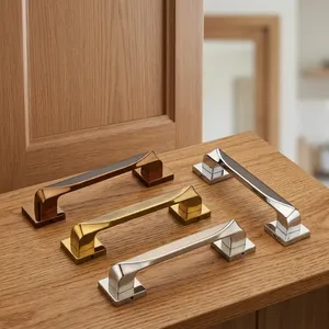 Poignées de tirage carrées en métal KELLTON de qualité supérieure, style Mid-Century Modern, pour portes principales, armoires et tiroirs – Quincaillerie durable - Product Image 5