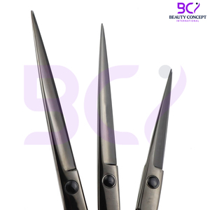 Tijeras de Barbero Negras Mate de Acero Inoxidable 440C con Logotipo Personalizado, Tijeras para Cortar Cabello con Filo Afilado, Tijeras de Salón - Product Image 3