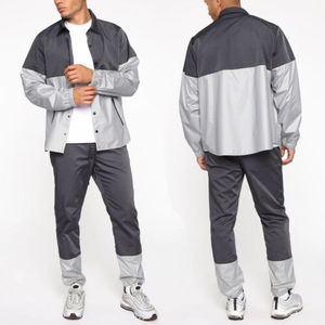Fabricant de survêtements personnalisés, veste zippée brodée, ensemble jogging, pantalon de survêtement en nylon bicolore, coupe-vent, survêtements pour hommes - Product Image 5