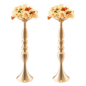 24 pezzi 50cm/19.7 'supporto floreale in metallo dorato per centrotavola da sposa e decorazioni da tavola - Product Image 1