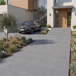 Carrelage de sol antidérapant en porcelaine 600x600mm 9513, 20mm, texture pierre moderne, surface mate, pour maison, hôtel, villa, projets commerciaux - Product Image 4