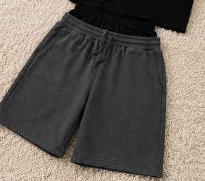 Shorts en toile à double ceinture pour hommes |   Style streetwear superposé |   Coupe ample |   Fermeture à cordon respirante |   100% coton | - Product Image 4