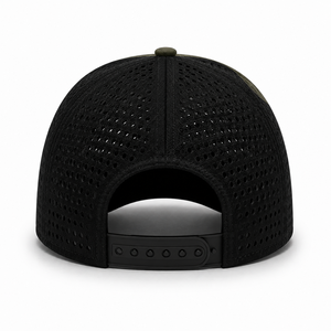 Casquette Trucker Unisexe Vert Olive en Maille Ajustable Respirante pour Extérieur avec Logo en Caoutchouc en Relief sur le Panneau Avant - Product Image 5