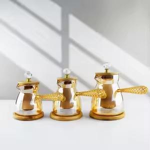 Ensemble de thé et de café de luxe en acier inoxydable plaqué argent avec plateau de service, théière arabe turque, ensemble de pot Dallah - Product Image 3