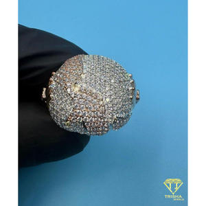Anillo de Lujo de Plata de Ley 925 con Moissanita y Diamantes, Diseño de Cúpula con Superficie Brillante, para Compradores Mayoristas - Product Image 5