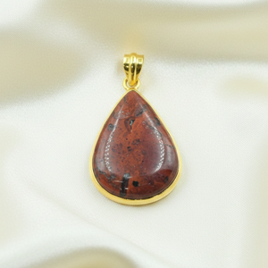 Mahogany Obsidian Teardrop Pendant 925 Sterling Silver Rose Gold Yellow Gold Plated Natural Gemstone Jewelry <b>Gift</b> <b>for</b> Women <b>Her</b> - Product Image 6