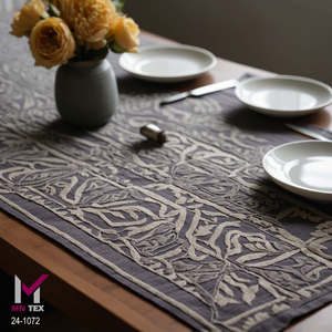 Chemin de table en coton de qualité supérieure, tissage uni, design teint pour mariages, occasions festives, hôtels, restaurants, banquets, familles - Product Image 1