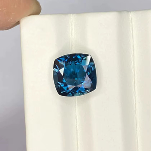 Magnífica Piedra Preciosa de Topacio Azul de Londres Natural, Corte Facetado de 10 mm, Piedra Semipreciosa en Forma de Cojín, Suministro a Granel, Regalo para Ella - Product Image 1