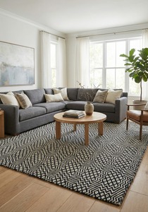 Alfombra de Lana y Yute Tejida a Mano, Reversible, Antideslizante, Apta para Mascotas, de Lujo para el Hogar, Lavable, para Dormitorio - Product Image 5