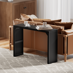 46\" Solid Wood <b>Narrow</b> <b>Console</b> <b>Table</b> in Black for Living Room or Foyer - Product Image 3
