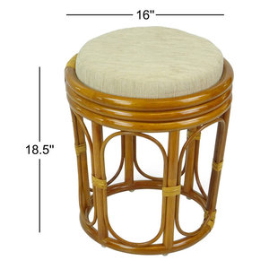 Tabouret d'appoint en rotin Solution d'assise élégante pour une utilisation intérieure ou extérieure - Product Image 4