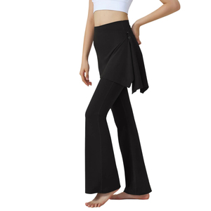 Shorts de Yoga de Cintura Alta con Pierna Ancha, Diseño Asimétrico de Color Sólido, Transpirables, Sin Costuras, de Nailon, Ropa Deportiva para Mujer - Product Image 2
