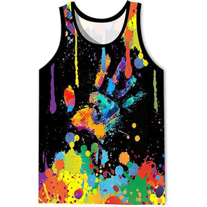 <b>Men's</b> 3D Tank Tops Summer Casual Sleeveless <b>Shirts</b> with Colorful Novelty Graphics Unisex Lightweight Fashion Tees for <b>Beach</b> - Product Image 1