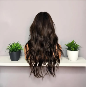 Perruque en cheveux humains vierges bruts, lisse, avec dentelle frontale, sans colle, HD transparente, perruque complète avec dentelle frontale - Product Image 3