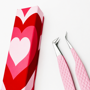 Ensemble de pinces à extensions de cils professionnelles HARRAR GROUP COMPANIES en acier inoxydable rose, pointes courbées de précision, poignées ergonomiques, 13 cm - Product Image 3