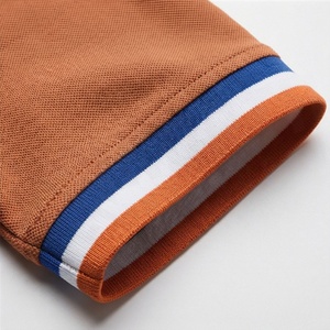 Chemises polo pour hommes grande taille, respirantes, en coton, à rayures unies, style streetwear décontracté, haut en jersey à trois boutons - Product Image 6