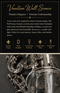 Grand Venetian Contemporary Luxury <b>Wall</b> <b>Sconce</b> Ornate Mirror Detailing Decorative Brass Frame Crystal Candle <b>Light</b> for Diwali - Product Image 2