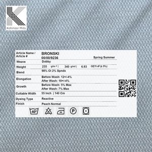 Tela Dobby de Algodón y Elastano, 235 GSM, Azul Claro, Ligera, Elástica, Tejido Suave, Fabricante Mayorista OEM ODM - Product Image 4