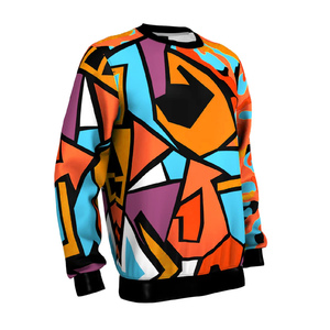 Sudadera de terciopelo personalizada de alta calidad para hombre, Jogger de cuello redondo de algodón con impresión Digital, felpa teñida lisa en blanco para invierno - Product Image 2