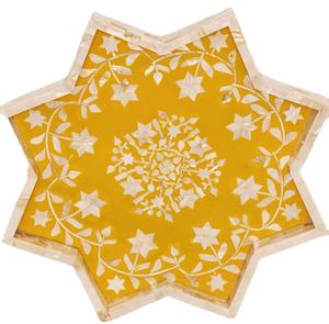 Affordable Blue Star Shape Design MDF Board Over <b>Mother</b> & Pearl Inlay New Design Hot Selling with High Quality Serving Tray - Product Image 2