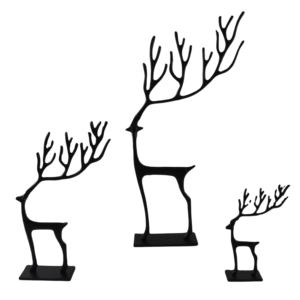 สีดํา Marely กวางประติมากรรมโลหะรูปปั้นและประติมากรรมสําหรับตกแต่งบ้านสําหรับตกแต่งบ้านห้องนั่งเล่นห้องนอนสํานักงาน - Product Image 1
