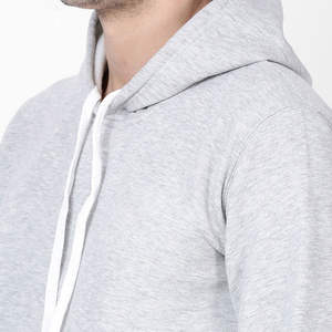 Sweat-shirt à capuche décontracté gris clair pour homme en molleton de coton, personnalisable avec logo, marque privée, vente en gros, fabricant - Product Image 5