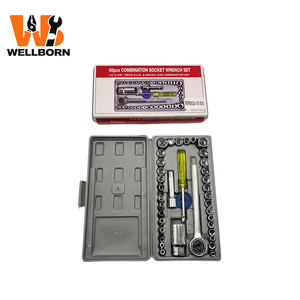 40 件套套筒扳手套装 - 1/4 英寸和 3/8 英寸棘轮扳手套装，<span class=keywords><strong>SAE</strong></span>/公制 CR-V 钢制组合工具套件，适用于汽车/摩托车维修 - Product Image 5