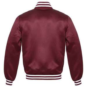 แจ็คเก็ตเบสบอลผ้าฝ้ายฟลีซแบบกำหนดเองสำหรับผู้ชาย แจ็คเก็ต Letterman แบบเปล่า แจ็คเก็ต Varsity แบบสั่งทำพิเศษ - Product Image 3