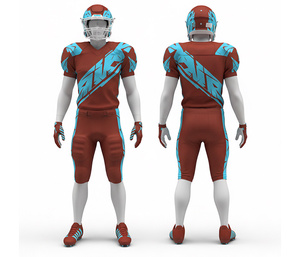 Uniforme de Fútbol Americano Sublimado de Primera Calidad, Diseño Personalizado, Equipación de Fútbol para Equipos |   Ropa Deportiva Transpirable de Poliéster - Product Image 1