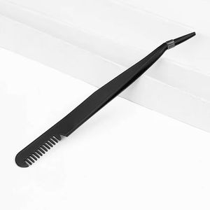 Juego de Pinzas de Precisión para Pestañas, Acero Inoxidable, Punta Dentada, Negro, Dorado, Oro Rosa, Plateado, 4 Piezas - Product Image 6
