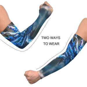 Mangas Protectoras Solares UPF50+ de Poliéster con Estampado de Dragón Azul para Hombre, Impresión por Sublimación con Detección de Agujas - Product Image 2