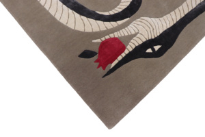 Alfombra Moderna de Lana con Diseño de Serpiente, Ecológica, de Pelo Medio, Hecha a Mano, Rectangular, Beige, Antideslizante, para Sala de Estar - Product Image 6